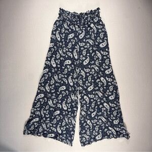 Women’s Patrons of Peace Navy Blue Angelo Pants Paisley Print Wide Leg Small